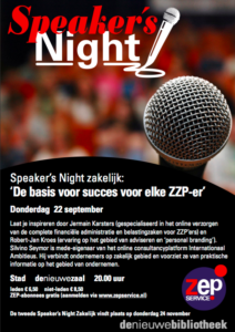 Speaker's Night Zakelijk: de basis voor succes voor elke ZZP-er